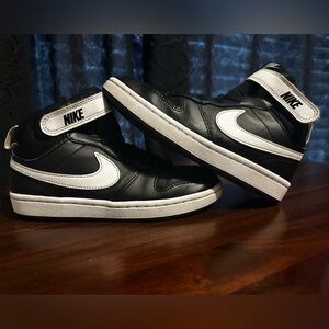 Nike Kids Black and White High-Top Sneakers